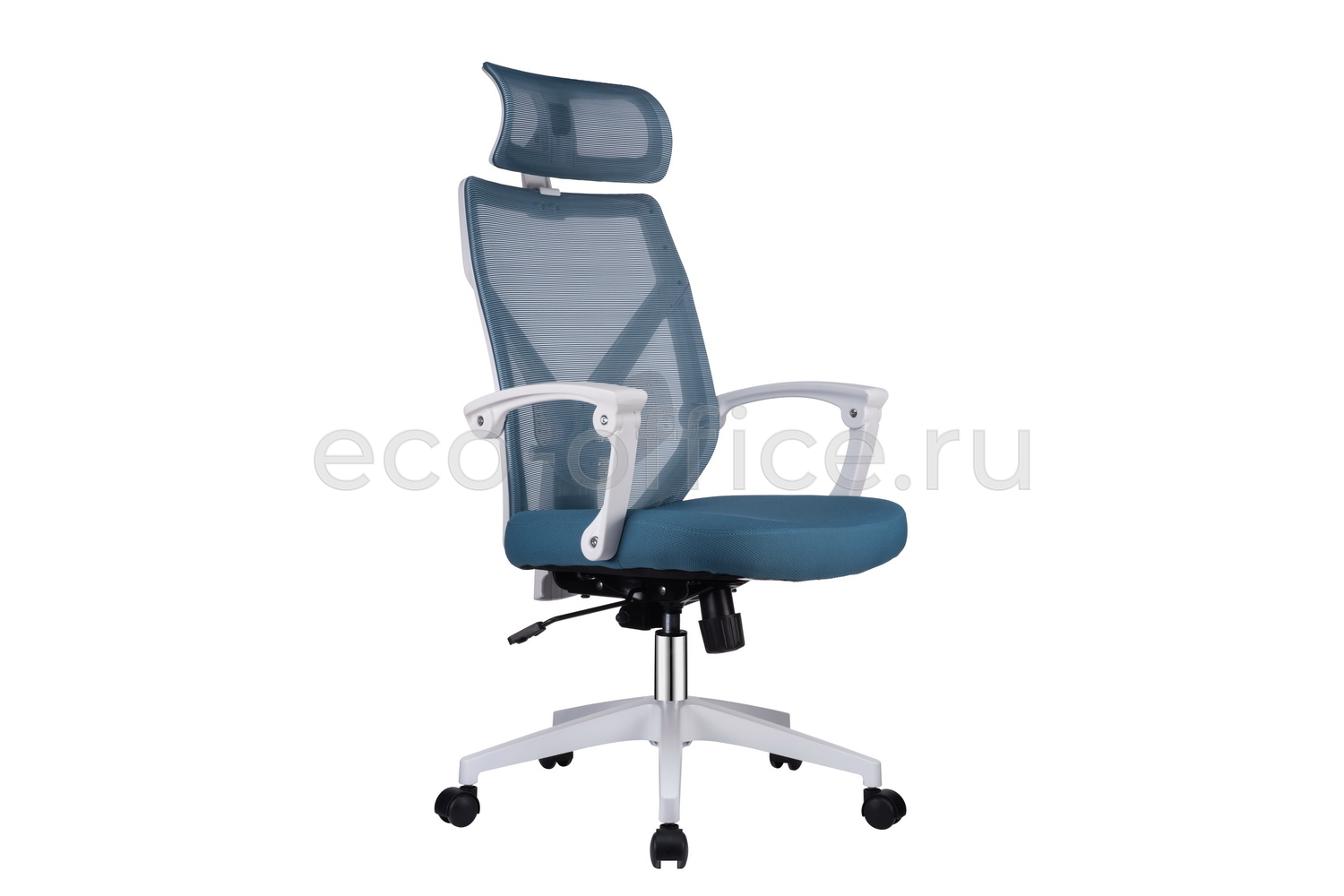 Кресло RV Chair OLIVER W-203 AC Белый пластик / Синяя ткань купить в Севастополе