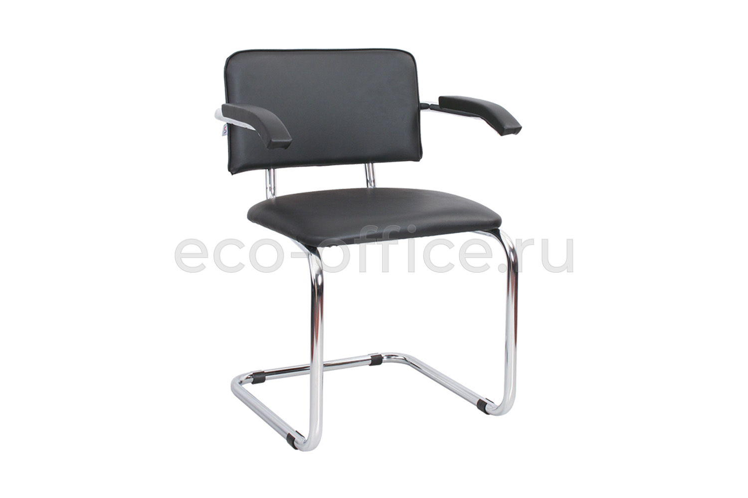 Стул посетителя SYLWIA Chrome ARM 450321/V4 Чёрная экокожа купить в Севастополе