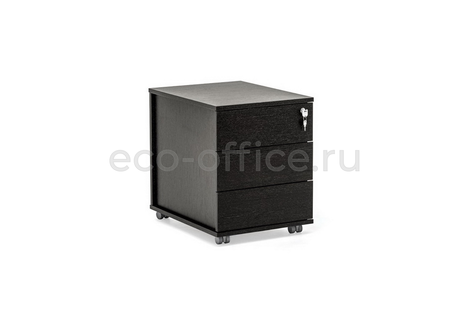 Тумба подкатная 3 ящика ALEA PCC713SLSL04AYM Черное Дерево купить в Севастополе