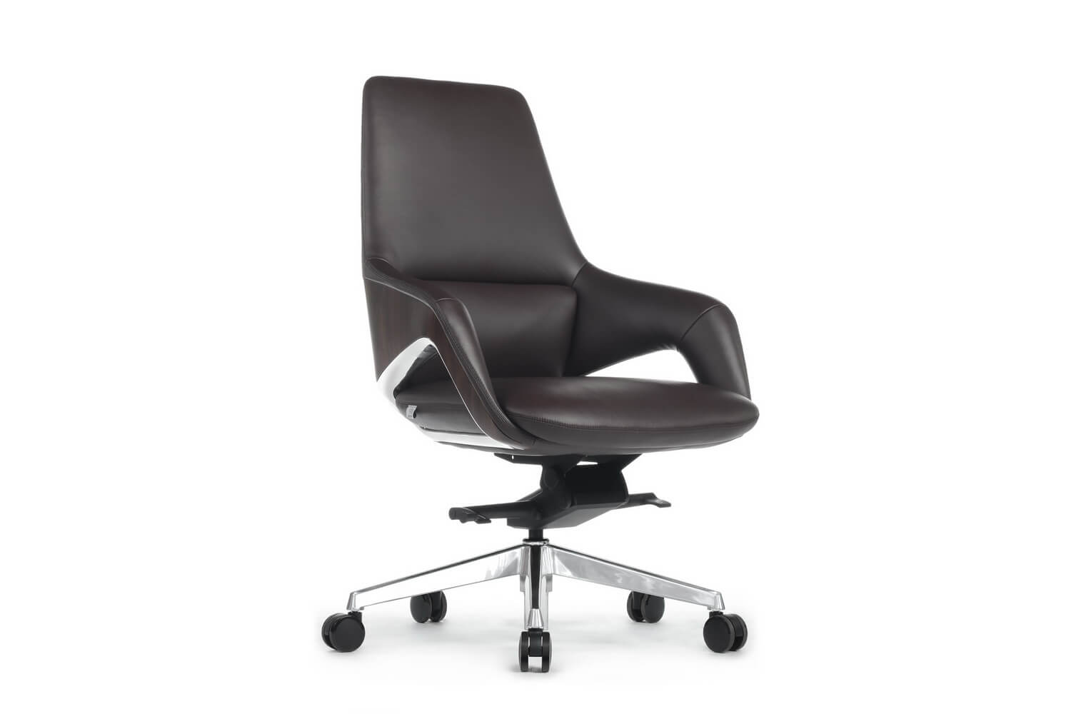 Кресло руководителя RV Design AURA-M FK005-B Тёмно-коричневая кожа купить в Севастополе