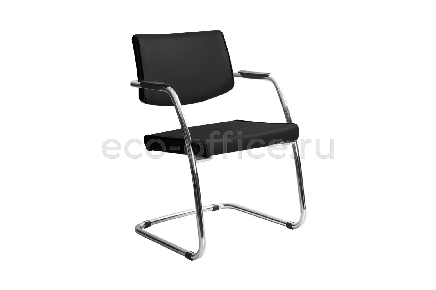 Стул посетителя DELTA PA Chrome 450330-07/V4 Чёрная экокожа купить в Севастополе