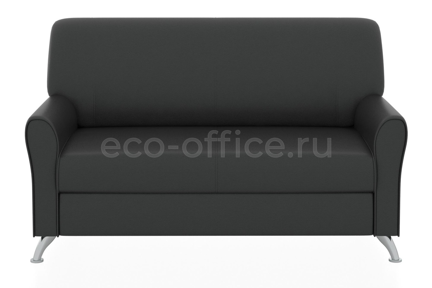 Двухместный диван ЕВРОПА экокожа Euroline 9100 Чёрный купить в Севастополе
