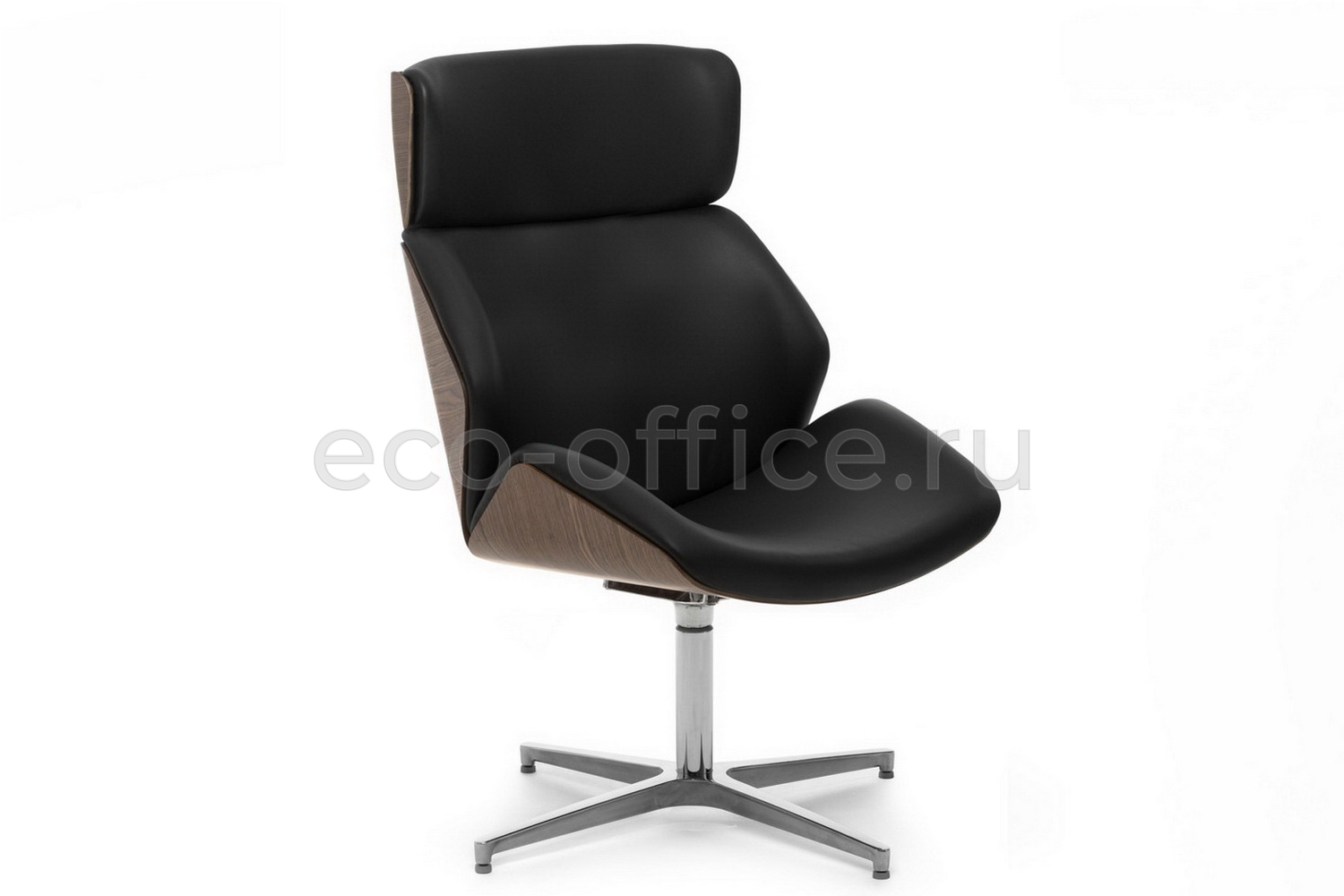 Кресло Profoffice CHARM HIGH WOOD LOUNGE Чёрная кожа купить в Севастополе