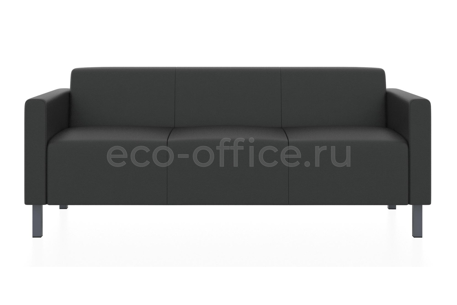 Трехместный диван ЕВРО экокожа Euroline 9100 Чёрный купить в Севастополе