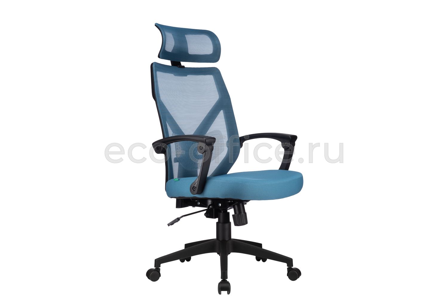 Кресло RV Chair OLIVER W-203 AC Чёрный пластик / Синяя ткань купить в Севастополе