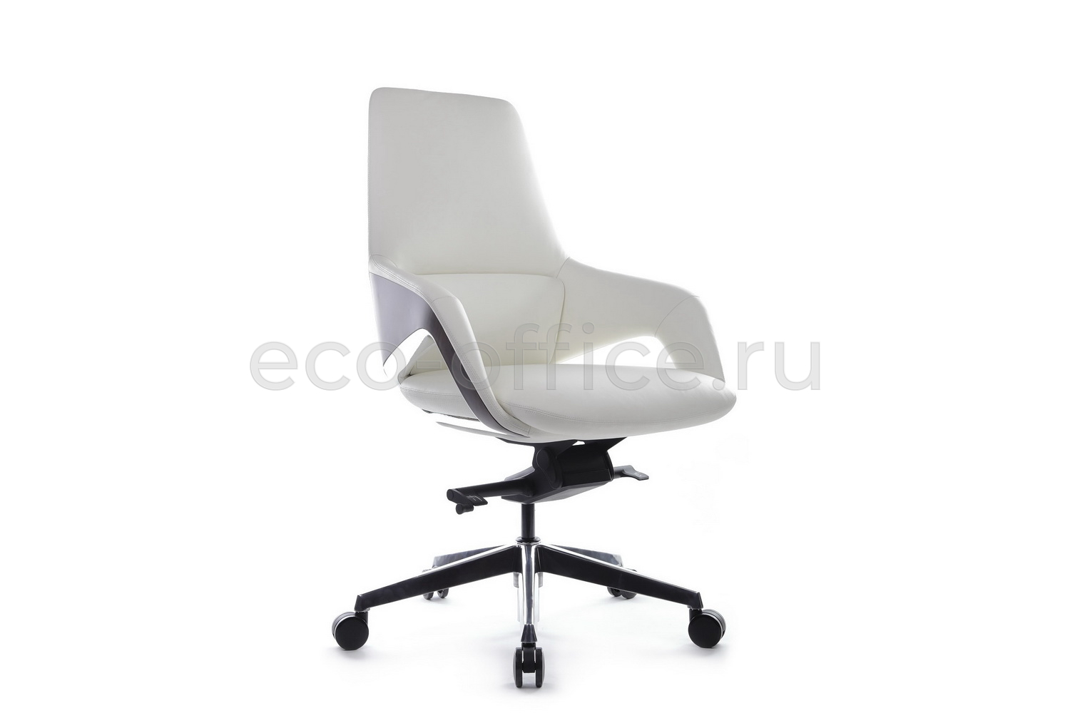 Кресло руководителя RV Design AURA-M FK005-B Белая кожа купить в Севастополе