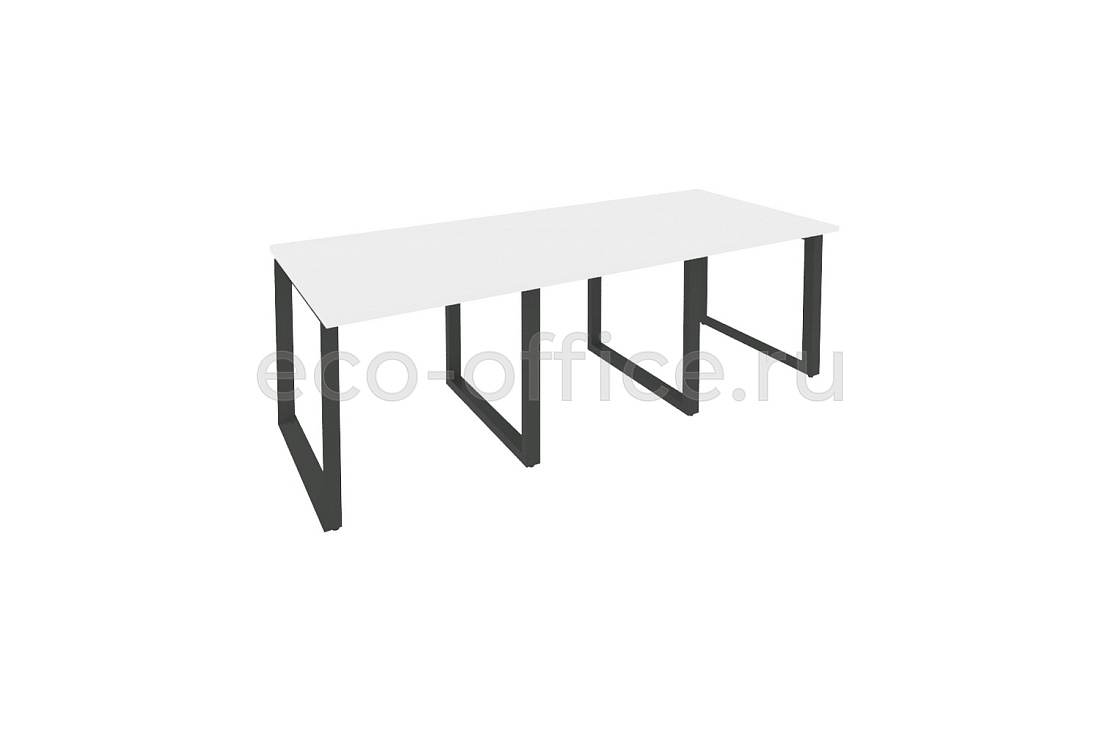 Стол переговорный (3 столешницы) ONIX O.MO-PRG-3.0 Белый Бриллиант / Антрацит металл  купить в Севастополе