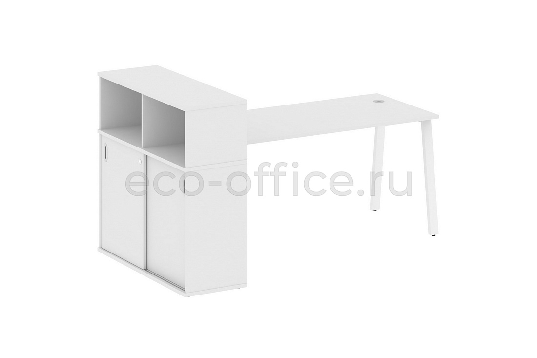 Рабочая станция с опорным шкафом-купе METAL SYSTEM STYLE БА.РС-СШК-3.4 Белый / Белый металл  стоимость