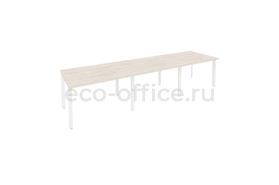 Стол переговорный (3 столешницы) ONIX O.MP-PRG-3.2 Денвер Светлый / Белый металл  купить в Севастополе