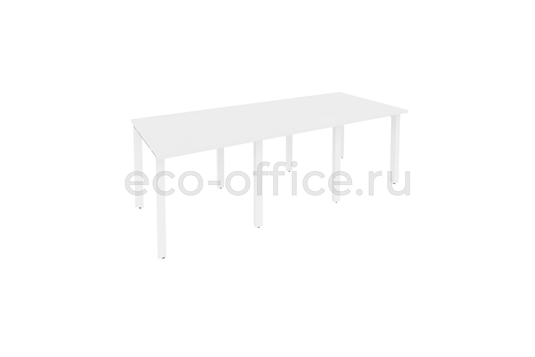 Стол переговорный (3 столешницы) ONIX O.MP-PRG-3.0 Белый Бриллиант / Белый металл  купить в Севастополе