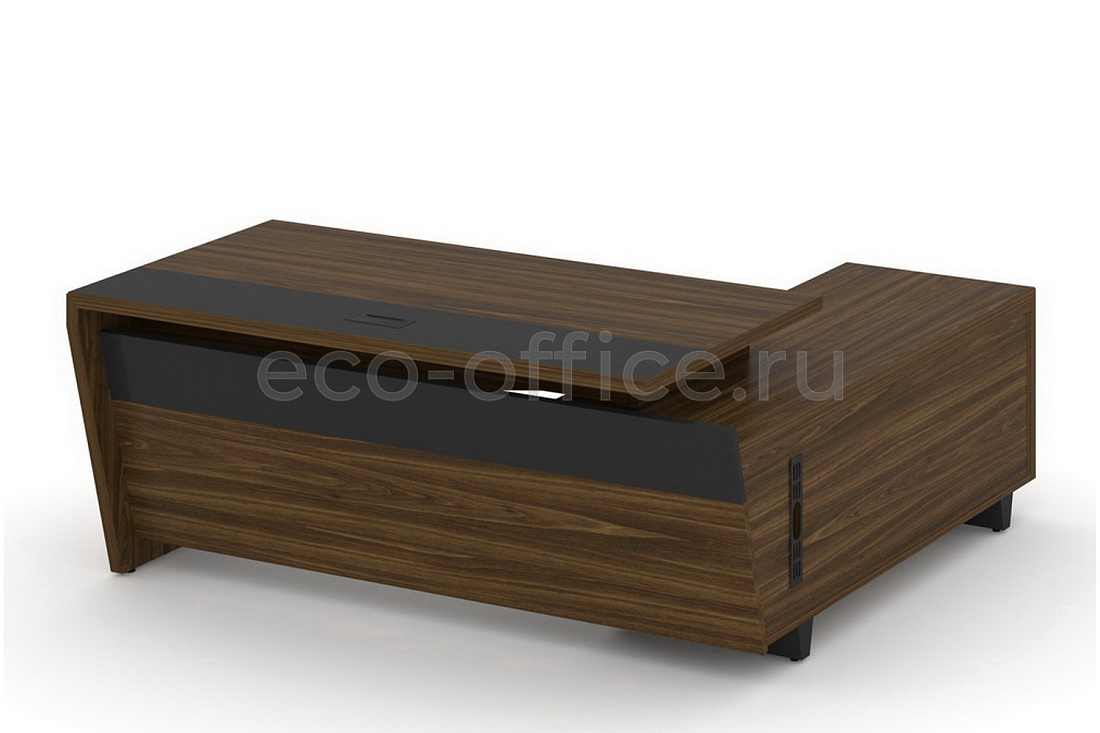 Стол руководителя с опорной тумбой CORNER COR.SRT-18(L) Орех Лоренцо купить в Севастополе