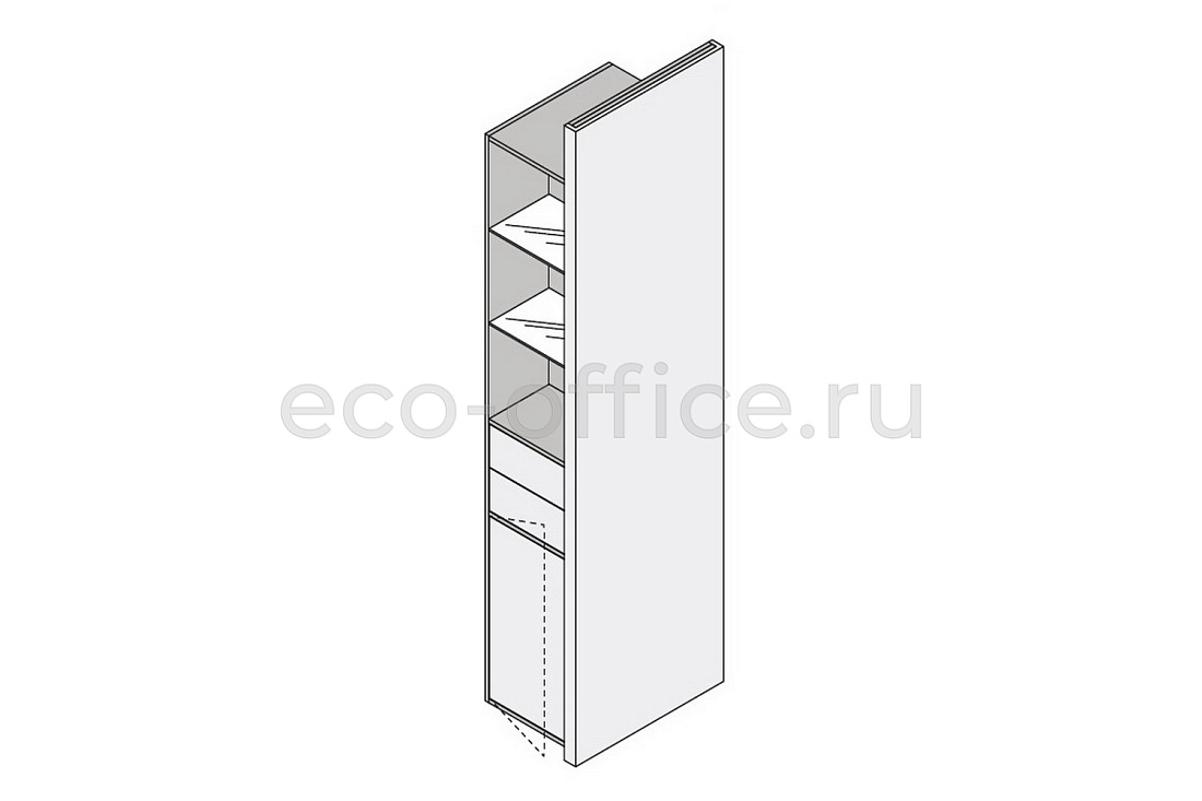 Шкаф тотем с двумя ящиками и дверцей JERA 159969 Bali Walnut / Stone Grey  стоимость