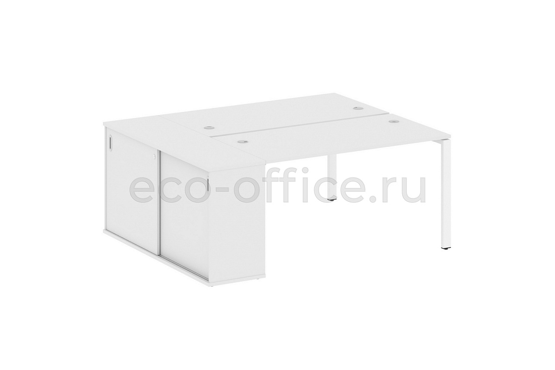 Рабочая станция с опорным шкафом-купе METAL SYSTEM STYLE БП.РС-СШК-1.3 Белый / Белый металл  стоимость