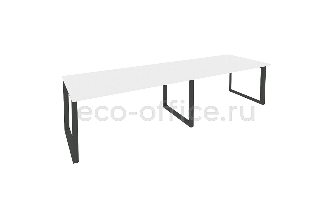 Стол переговорный (2 столешницы) ONIX O.MO-PRG-2.4 Белый Бриллиант / Антрацит металл  купить в Севастополе