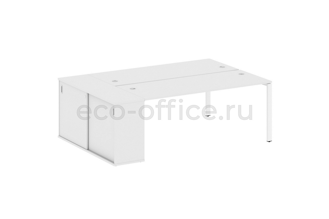 Рабочая станция с опорным шкафом-купе METAL SYSTEM STYLE БП.РС-СШК-1.5 Белый / Белый металл  стоимость