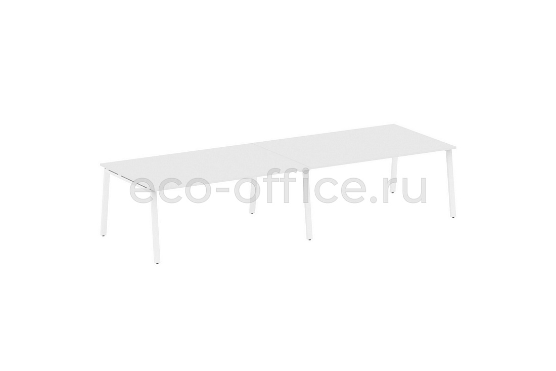 Стол переговорный (2 столешницы) METAL SYSTEM STYLE БА.ПРГ-2.5 Белый / Белый металл  стоимость