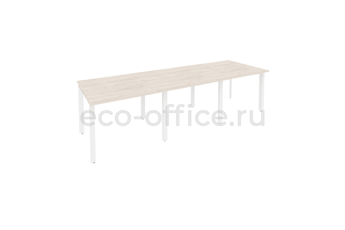Стол переговорный (3 столешницы) ONIX O.MP-PRG-3.1 Денвер Светлый / Белый металл  купить в Севастополе