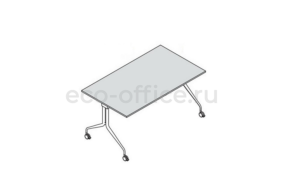Стол с откидывающейся столешницей 180х80 см на колесах PIEGO 151003 White / Black  стоимость