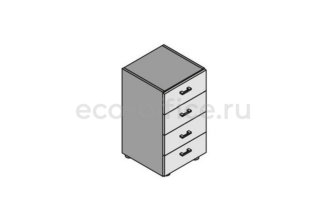 Шкаф низкий с ящиками 4шт. (шпон) ELITE 174055 Classic Ebony / Black (Cod.51)  стоимость