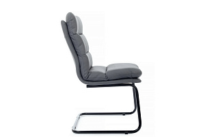 Кресло RV Chair PEGAS PS-919 Серая экокожа / Чёрный металл фото
