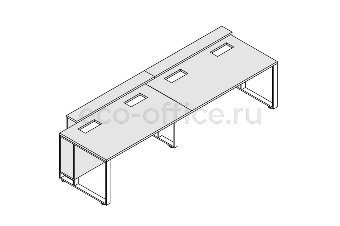 Двойной стол президиума I-MEET 146569 Grey Elm / Grey Elm / Black (Cod.NR03)  стоимость