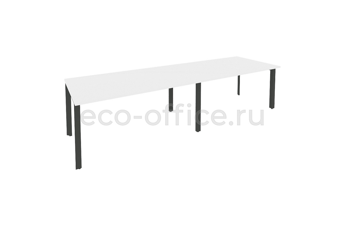 Стол переговорный (2 столешницы) ONIX O.MP-PRG-2.4 Белый Бриллиант / Антрацит металл  купить в Севастополе
