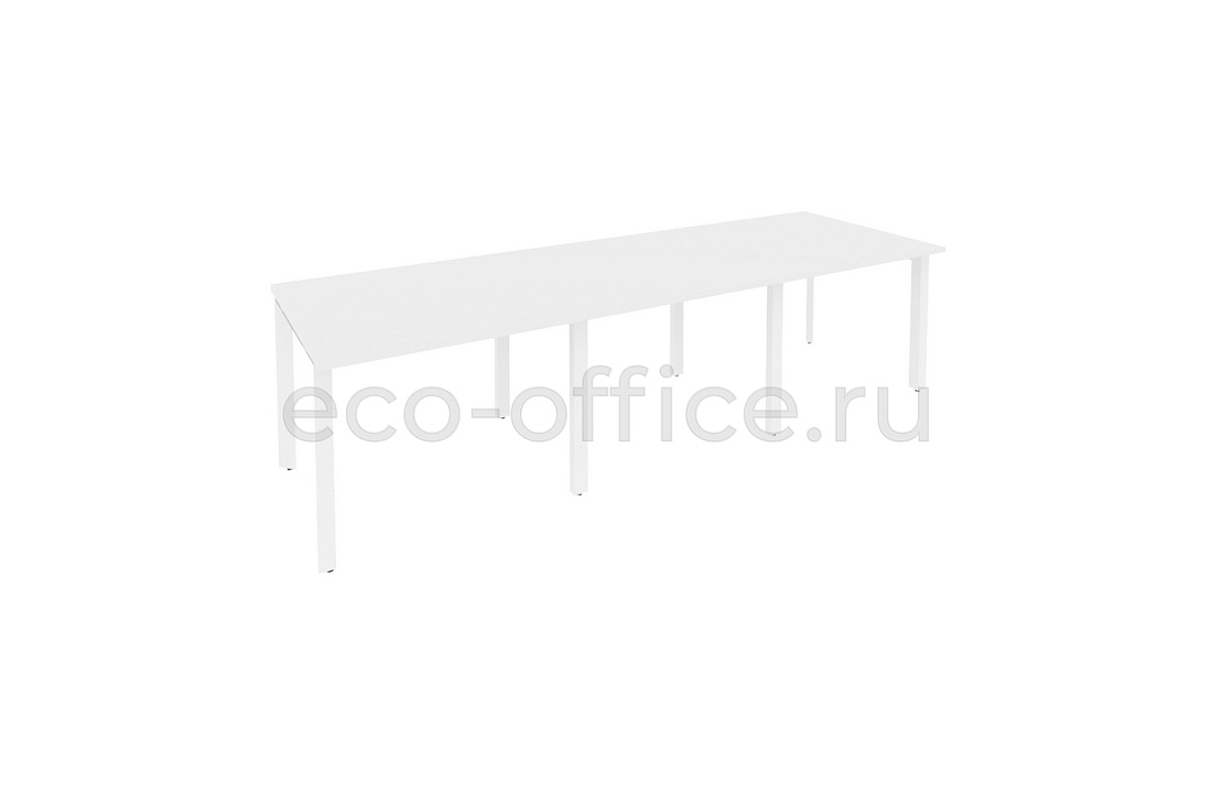 Стол переговорный (3 столешницы) ONIX O.MP-PRG-3.1 Белый Бриллиант / Белый металл  купить в Севастополе