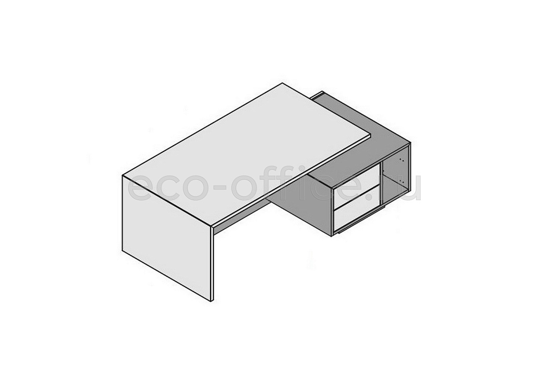 Стол правосторонний с тумбой и отсеком для процессора (меламин) ELITE 174282 Light Poplar / Black  стоимость