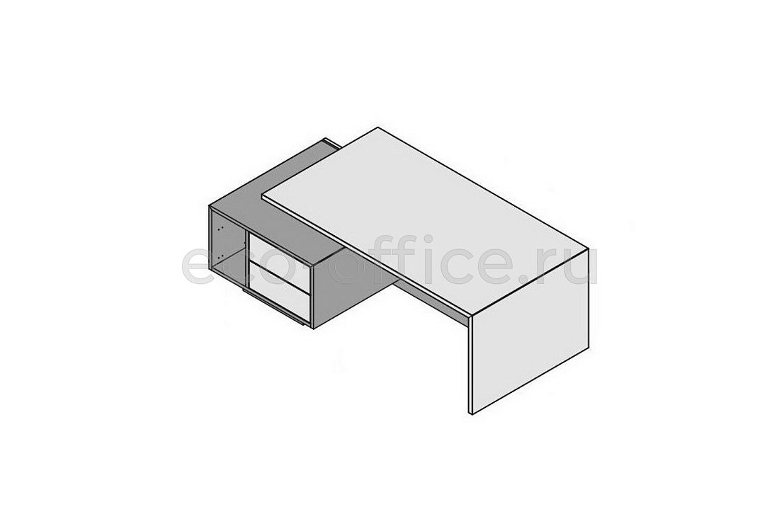 Стол левосторонний с тумбой и отсеком для процессора (шпон)  ELITE 174170 Classic Ebony / Black (Cod.51)  стоимость