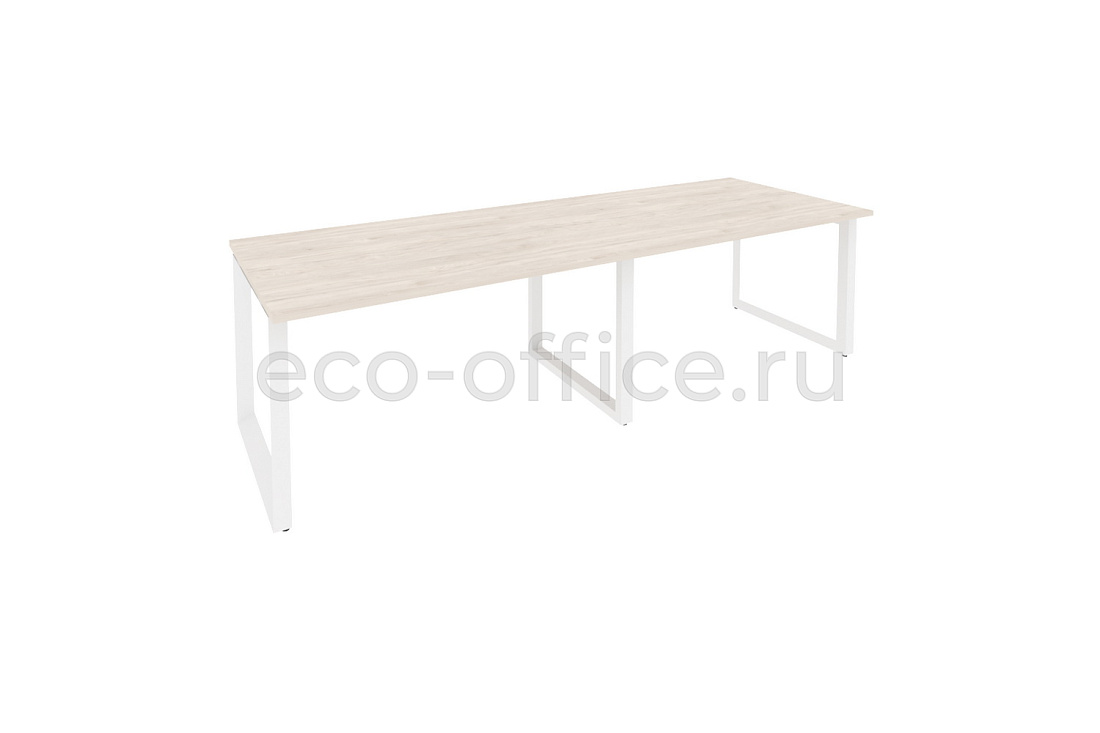 Стол переговорный (2 столешницы) ONIX O.MO-PRG-2.3 Денвер Светлый / Белый металл  купить в Севастополе