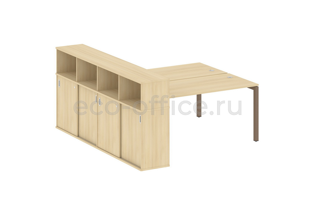 Рабочая станция с опорным шкафом-купе METAL SYSTEM QUATTRO 5x5 50БП.РС-СШК-4.4 Акация Лорка / Мокко металл  стоимость