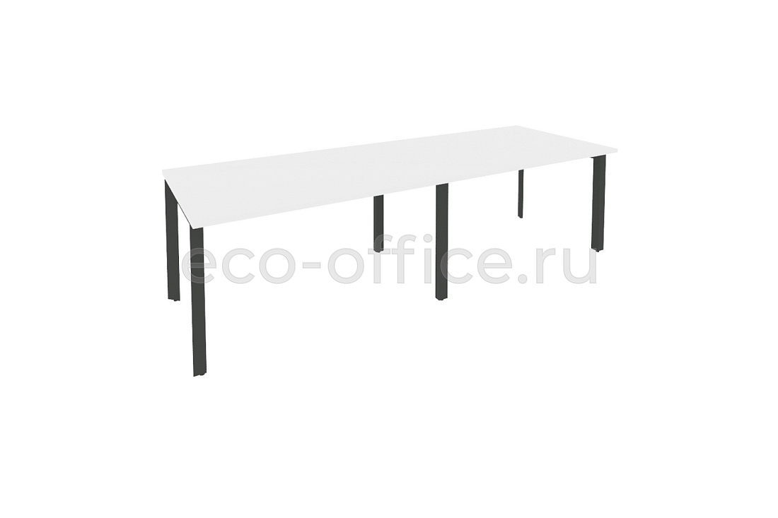 Стол переговорный (2 столешницы) ONIX O.MP-PRG-2.3 Белый Бриллиант / Антрацит металл  купить в Севастополе