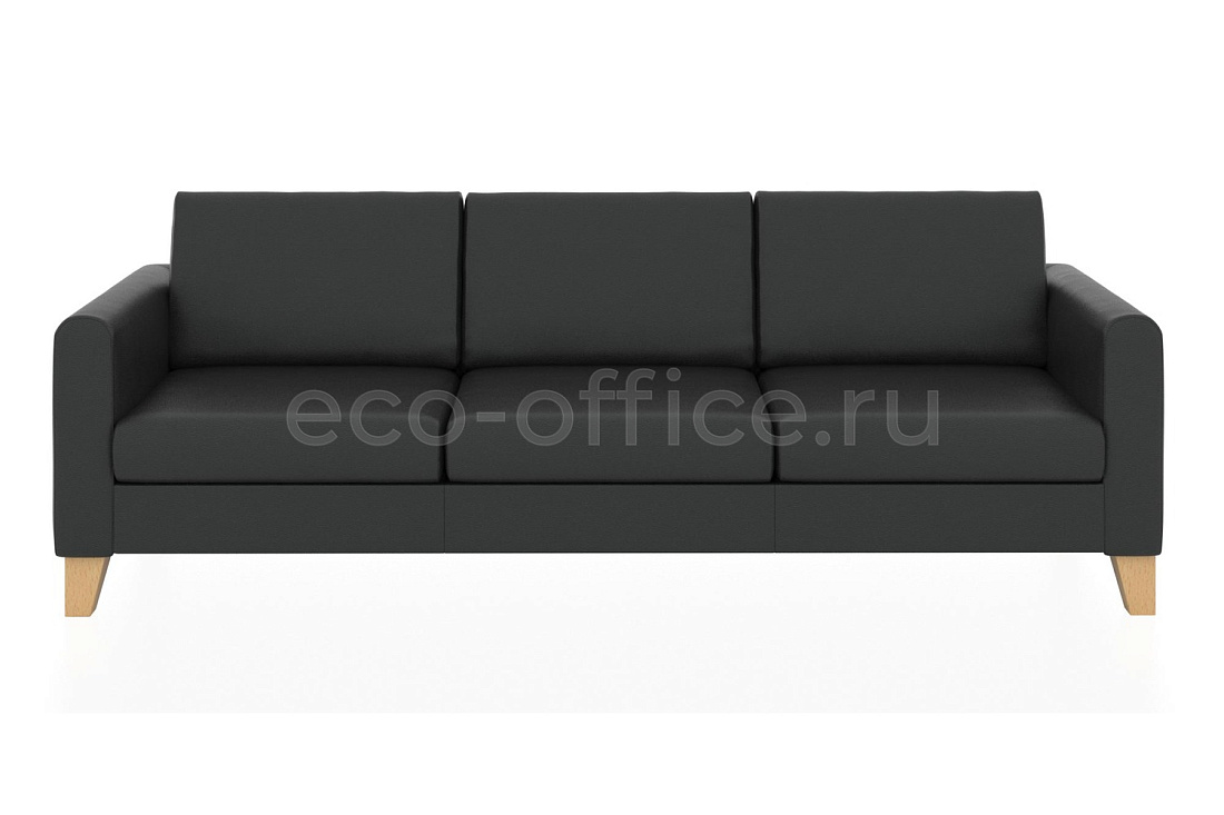 Трехместный диван БЕРГЕН экокожа Euroline 9100 Чёрный купить в Севастополе