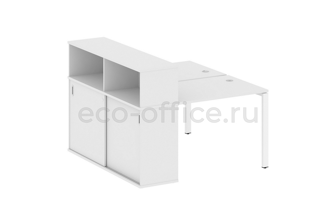 Рабочая станция с опорным шкафом-купе METAL SYSTEM STYLE БП.РС-СШК-2.1 Белый / Белый металл  стоимость