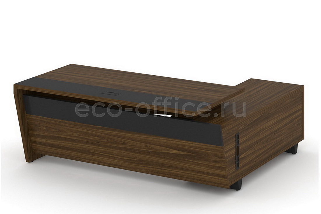 Стол руководителя с опорной тумбой CORNER COR.SRT-20(L) Орех Лоренцо купить в Севастополе