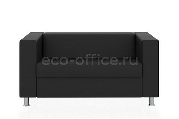 Двухместный диван АПОЛЛО экокожа Euroline 9100 Чёрный купить в Севастополе
