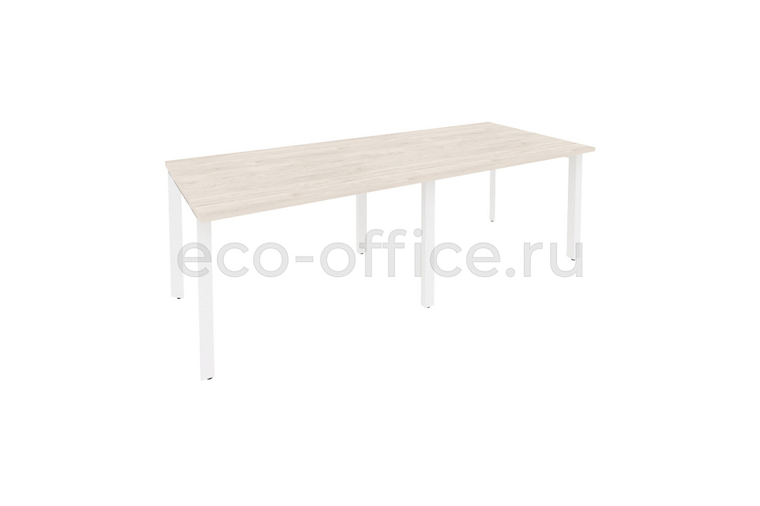 Стол переговорный (2 столешницы) ONIX O.MP-PRG-2.2 Денвер Светлый / Белый металл  купить в Севастополе