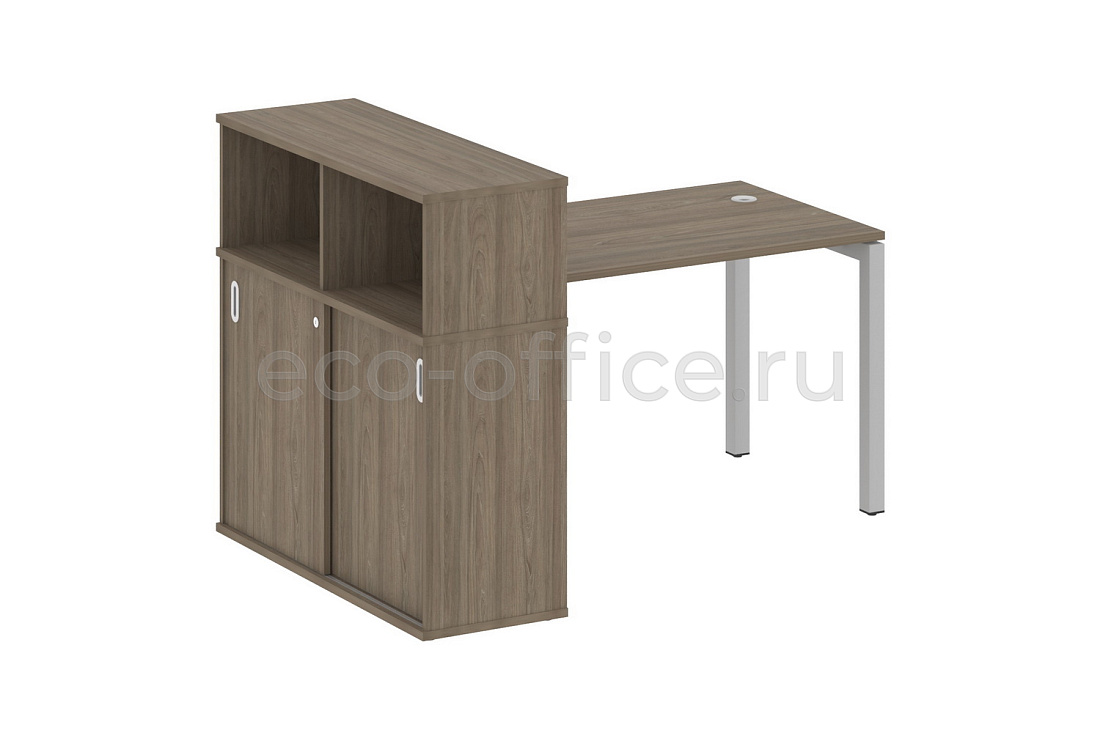 Стол письменный с опорным шкафом-купе METAL SYSTEM QUATTRO 5x5 50БП.РС-СШК-3.2 Вяз Благородный / Серый металл купить в Севастополе