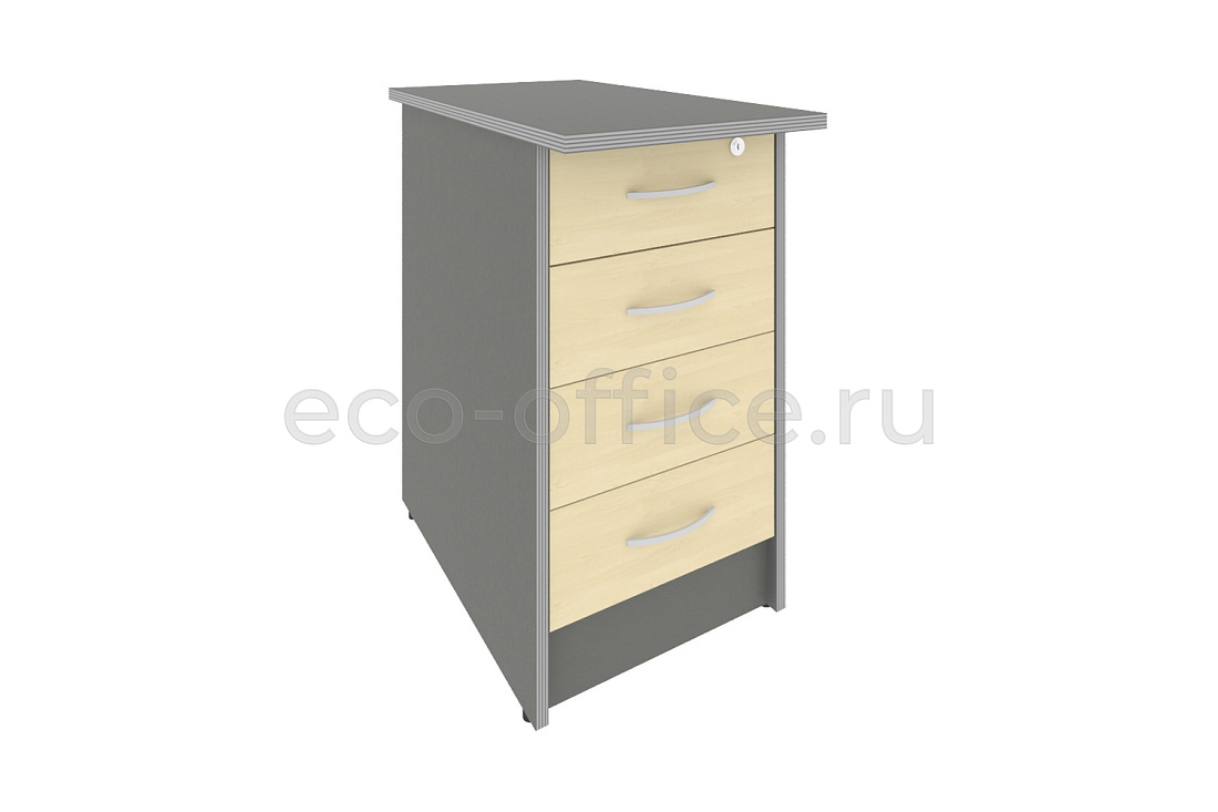 Тумба приставная 4 ящика RIVA А.ТП-4.2F-S Клён-металлик купить в Севастополе