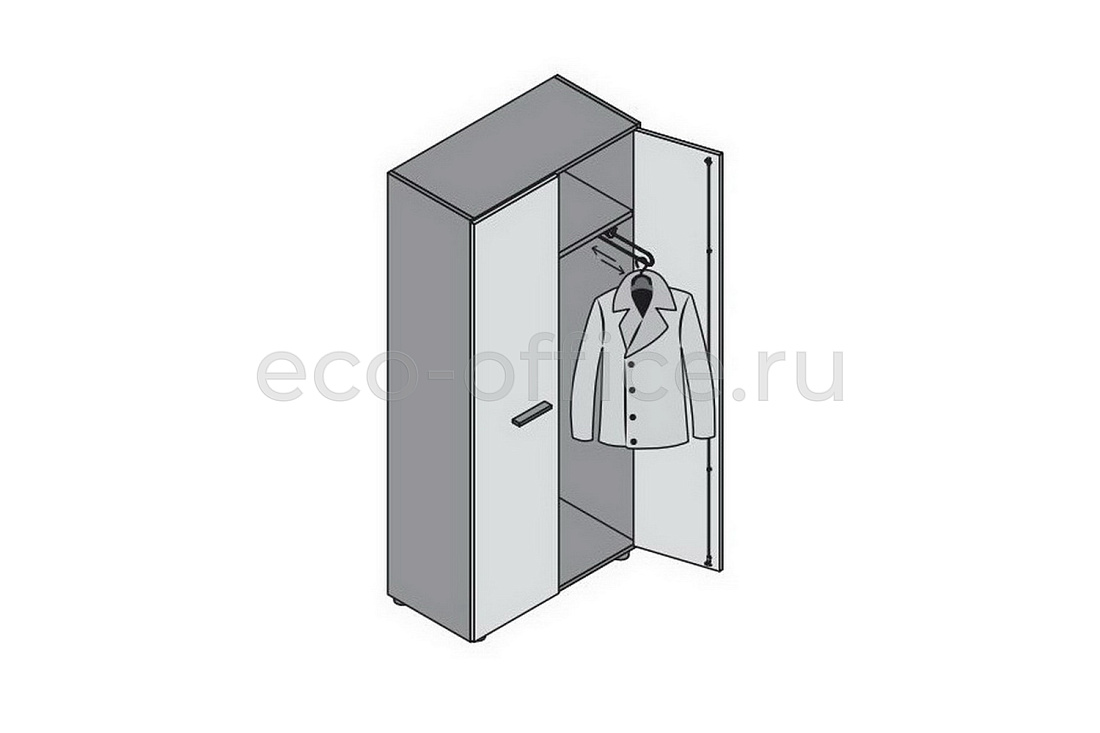 Шкаф высокий двустворчатый c двумя выдвижными вешалками для одежды E.O.S. 118297 Modern Walnut (Cod.13)  стоимость