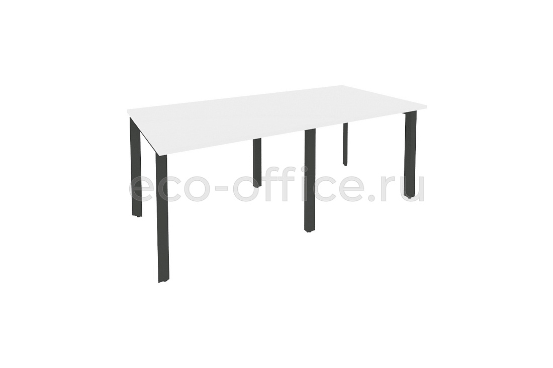 Стол переговорный (2 столешницы) ONIX O.MP-PRG-2.1 Белый Бриллиант / Антрацит металл  купить в Севастополе