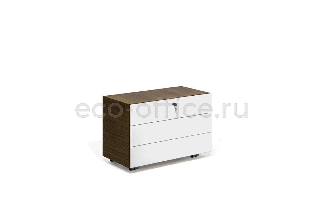 Тумба подкатная 3 ящика KYO KY3017 002 301 + 3517005025 Орех / Белый купить в Севастополе