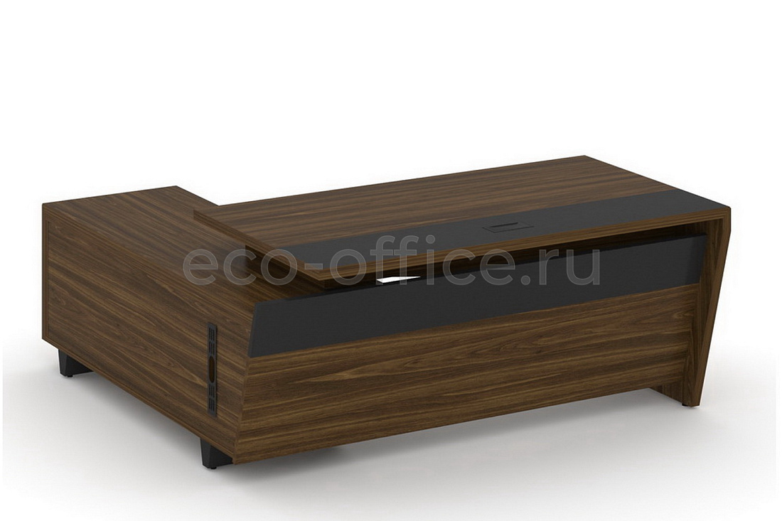 Стол руководителя с опорной тумбой CORNER COR.SRT-18(R) Орех Лоренцо купить в Севастополе