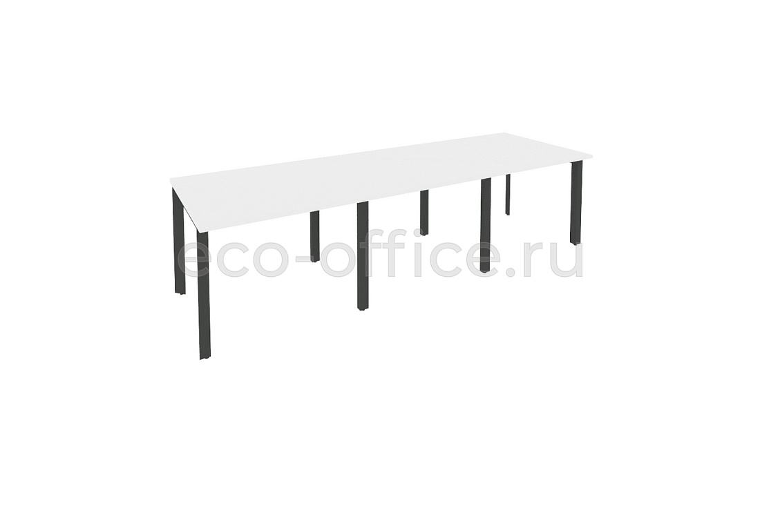 Стол переговорный (3 столешницы) ONIX O.MP-PRG-3.1 Белый Бриллиант / Антрацит металл  купить в Севастополе