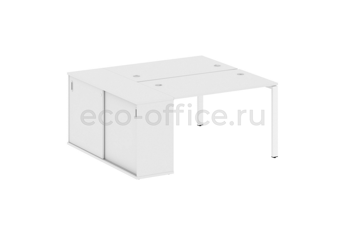 Рабочая станция с опорным шкафом-купе METAL SYSTEM STYLE БП.РС-СШК-1.2 Белый / Белый металл  стоимость