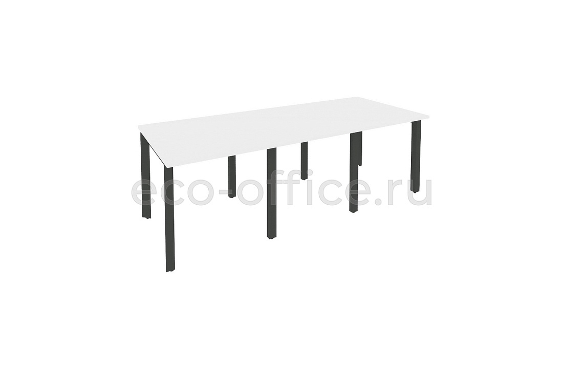 Стол переговорный (3 столешницы) ONIX O.MP-PRG-3.0 Белый Бриллиант / Антрацит металл  купить в Севастополе