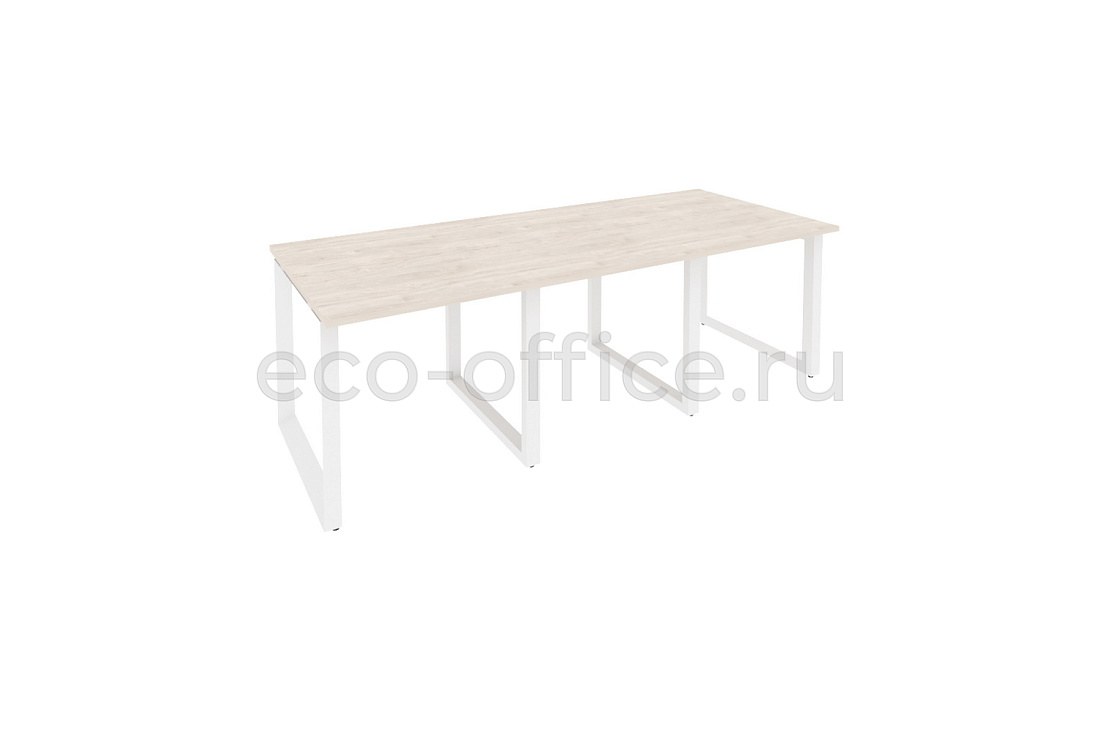 Стол переговорный (3 столешницы) ONIX O.MO-PRG-3.0 Денвер Светлый / Белый металл  купить в Севастополе