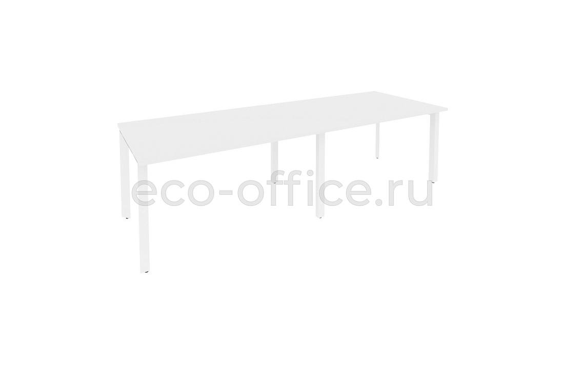 Стол переговорный (2 столешницы) ONIX O.MP-PRG-2.3 Белый Бриллиант / Белый металл  купить в Севастополе