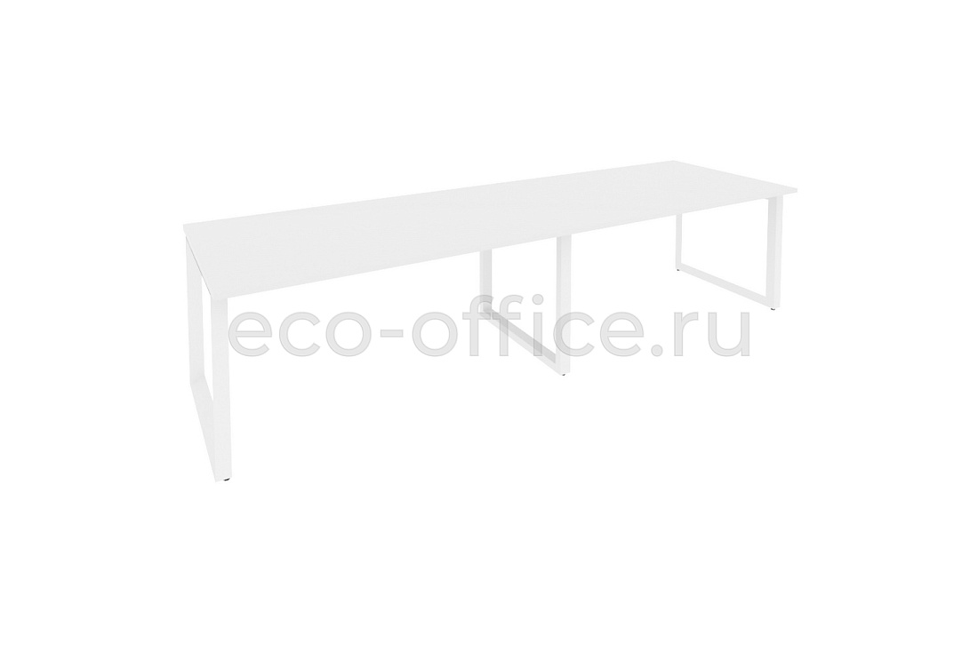 Стол переговорный (2 столешницы) ONIX O.MO-PRG-2.4 Белый Бриллиант / Белый металл  купить в Севастополе