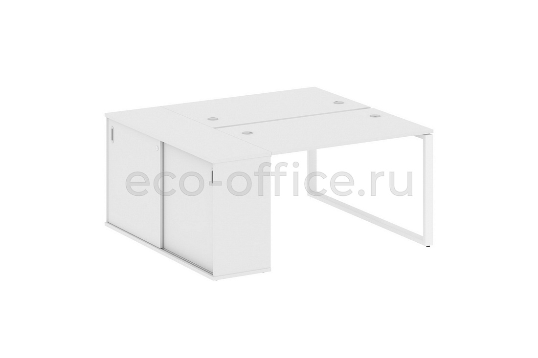 Рабочая станция с опорным шкафом-купе METAL SYSTEM STYLE БО.РС-СШК-1.2 Белый / Белый металл  стоимость